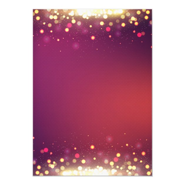 Gold Shimmer Sparkling Lights Formal Wedding 5x7 Paper Invitation Card