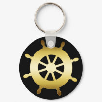 GOLD SHIP WHEEL keychains