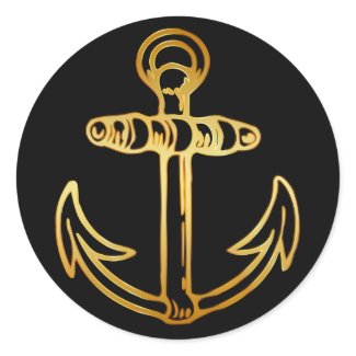 GOLD SHIPS ANCHOR sticker