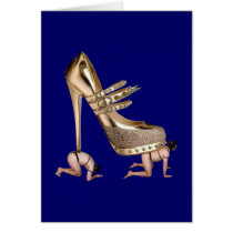 Gold Shoe slaves Greeting Cards