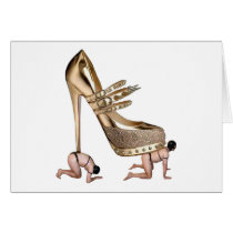 Gold Shoe slaves Greeting Cards
