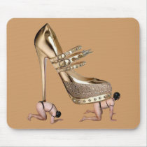 Gold Shoe slaves mousepads by uniqueandkinky Gold Shoe slaves mousepads
