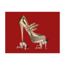 Gold Shoe slaves Post Cards postcards by uniqueandkinky Gold Shoe slaves Post Cards postcards