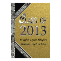 Gold & Silver 2013 Graduation Invitations invitations