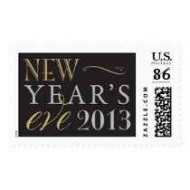 Gold, Silver and Black New Year's Eve 2013 stamps