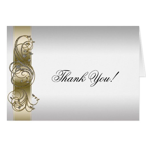 gold silver ornate formal thank you card zazzle formal thank you