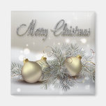 Gold & Silver Shimmer Christmas Ornaments Magnets