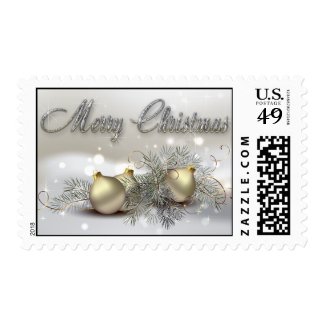 Gold & Silver Shimmer Christmas Ornaments Postage Stamps