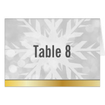 Gold & Silver  Snowflake Table Number Card