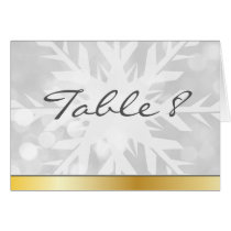 Gold & Silver  Snowflake Table Number Card