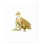 Gold Sitting Dragon Post Card