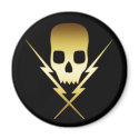 GOLD SKULL AND LIGHTNING BOLTS magnets