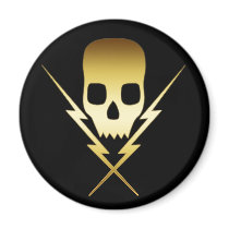 GOLD SKULL AND LIGHTNING BOLTS magnets