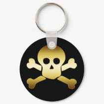 GOLD SKULL & CROSSBONES keychains