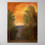 Gold Sky Landscape Poster