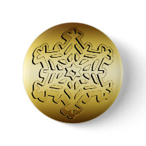 GOLD SNOWFLAKE PINBACK BUTTON