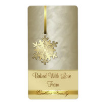 Gold Snowflake Gold Foil Holiday Baking Label