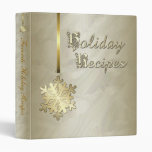 Gold Snowflake Gold Foil Holiday Recipe Cookbook 3 Ring Binders