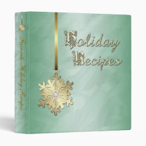 Gold Snowflake Green Foil Diamond Holiday Binder