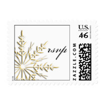 Gold Snowflake RSVP Wedding Postage