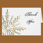 Gold Snowflake Thank You Note Card cards