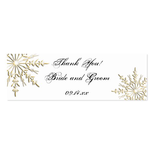Gold Snowflake Wedding Favor Tags Business Card