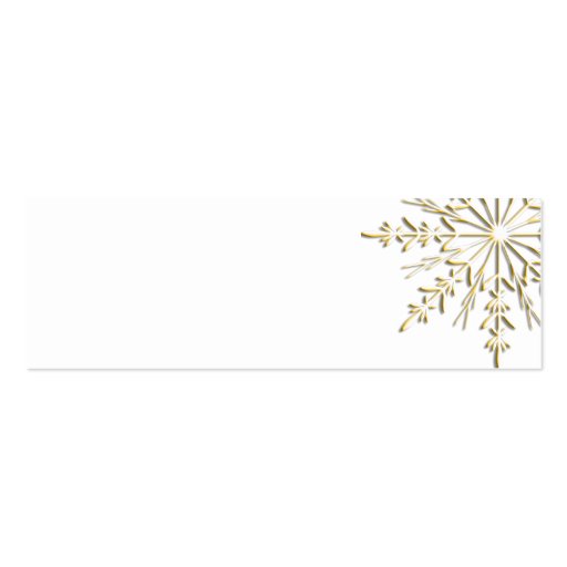 Gold Snowflake Wedding Favor Tags Business Card (back side)