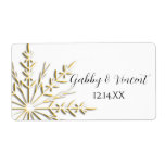 Gold Snowflake Wedding Stickers