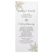 Gold Snowflake Winter Wedding Program Rack Cards