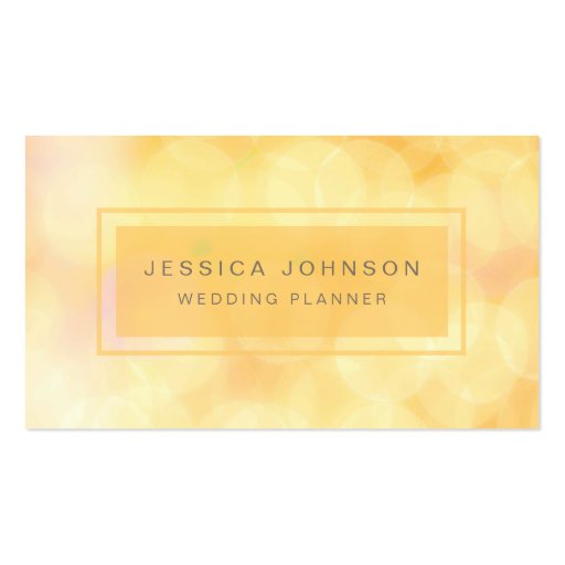Gold Soft Lights Glitter Bokeh Business Card (front side)