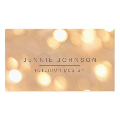 Gold Sparkle Bokeh Business Card (front side)