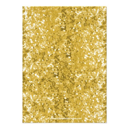 Gold Sparkle-look Bow 50th Birthday Party Personalized Invitations