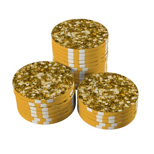 Gold sparkle poker chips set Zazzle