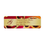 Gold Sparkle Scroll Valentines Monogram Labels