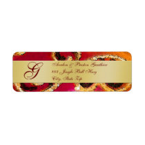 Gold Sparkle Scroll Valentines Monogram Labels