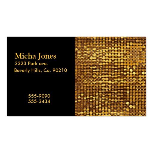 Gold Sparkling Sequin Look Business Card Templates (front side)