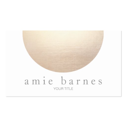 Gold Sphere Elegant White Minimalist Business Cards (front side)