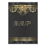 Gold Spider on Black RSVP Invitation