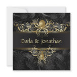 Gold Spider Web Swirls Save The Date Personalized Invitation