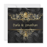 Gold Spider Web Swirls Save The Date Personalized Invitation