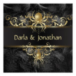 Gold Spider Web Swirls Save The Date Personalized Invitation