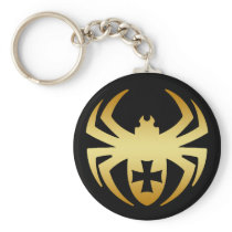 GOLD SPIDER WITH CROSS KEYCHAINS