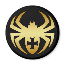 GOLD SPIDER WITH CROSS FRIDGE MAGNETS