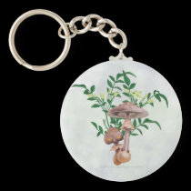 Gold Spotted Mushrooms, Star Flowers Keychain keychains