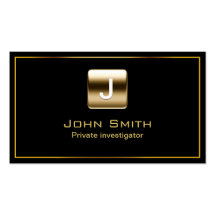 Gold Stamp Investigator Dark Business Card