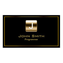 Gold Stamp Programmer Dark Business Card