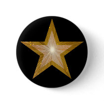 Gold Star button badge black