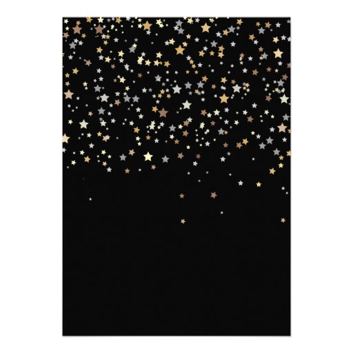 Gold Star Confetti Christmas Party Invitation