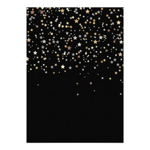 Gold Star Confetti Rehearsal Dinner Invitation