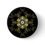 gold star in black sky pinback button